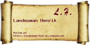 Landesman Henrik névjegykártya